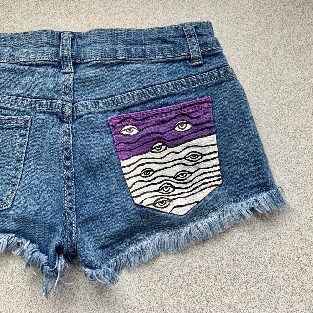 Hand Painted Jean Shorts